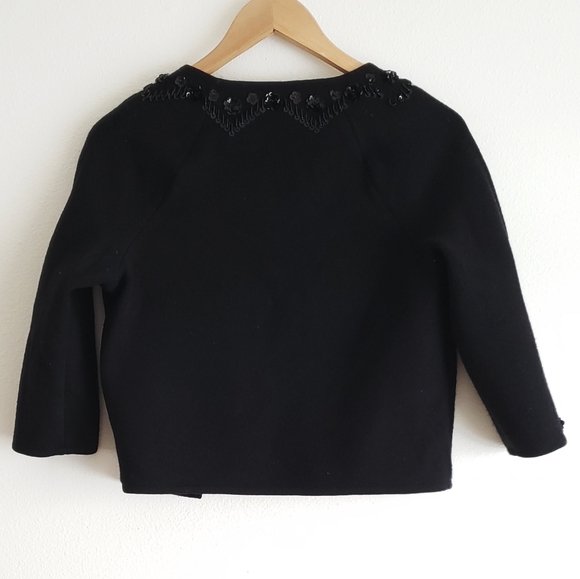 Anthropologie elevenses black wool sequence jacket - Picture 3 of 8